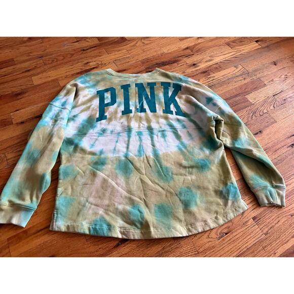 Pink/Victoria Secret Tye Dye Crewneck oversize Sweatshirt - Picture 3 of 3